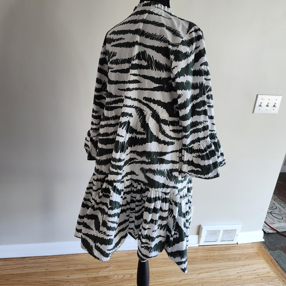 Oliphant Zebra Print Dress in Green and White - Picture 2 of 3